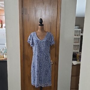 New York & Company Blue Floral Midi Dress
